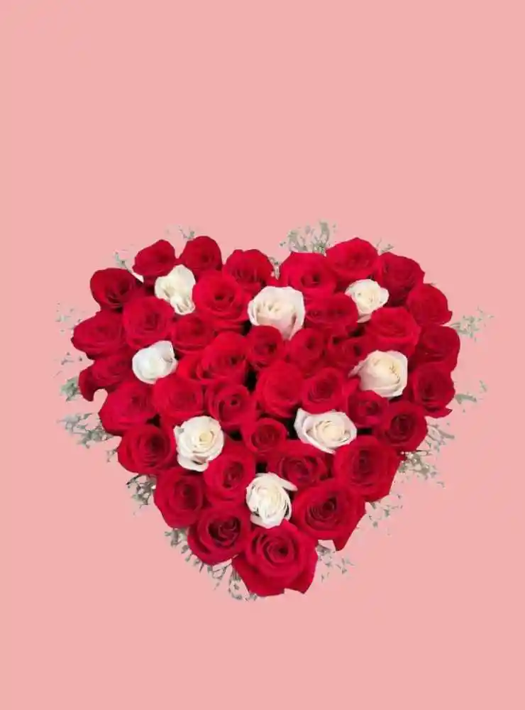 Corazón De Rosas Flores