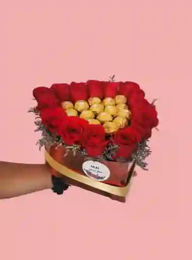 Caja Corazon Con Chocolates - Regalos