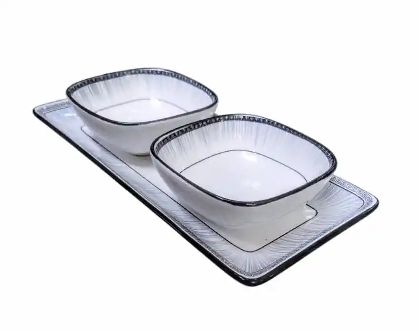 Bandeja Con 2 Salseras Para Pasantes Tipo Mexicana Boho