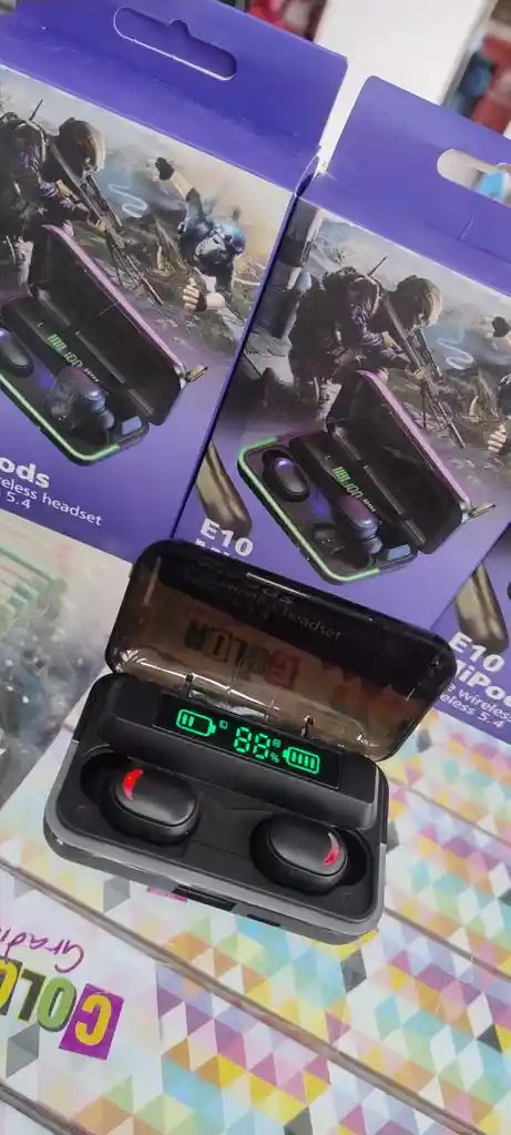 Mipods E10 Auriculares Inalambricos Con Bluetooth 5.4 / Base De Carga Con Tipo-c