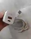 Cargador Weibo Completo Adaptador Doble Usb Y Usb C + Cable Tipo C Blanco