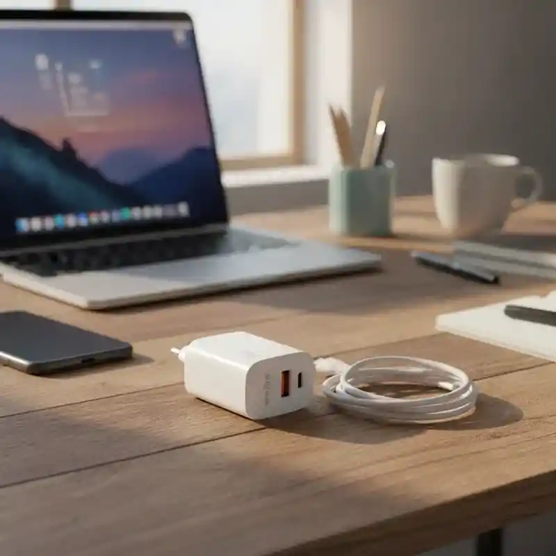 Cargador Weibo Completo Adaptador Doble Usb Y Usb C + Cable Tipo C Blanco