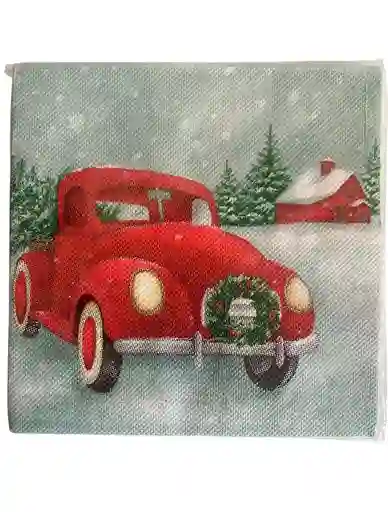 Servilletas Navideñas Casa Roja X 20 Unds