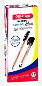 Boligrafo Esfero Punta Fina Con Tapa Color Negro Offiesco