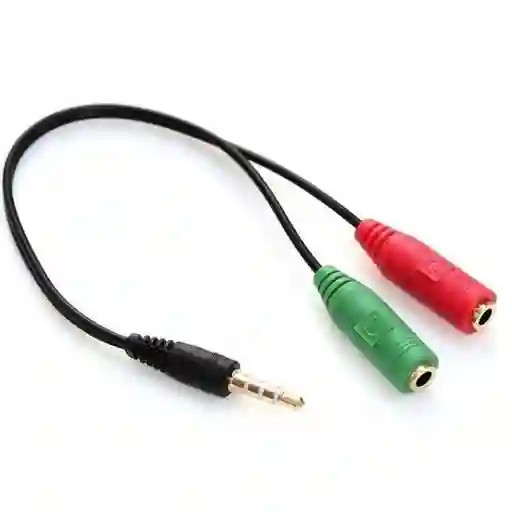 Cable Convertidor Adaptador Audio Y Microfono 3.5 Mm 1 Macho Y 2 Hembras