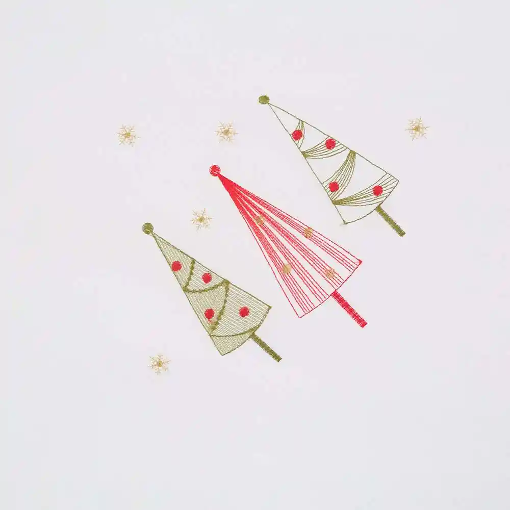 Mantel Miro Christmas Arboles 85x85cm Blanco Poliester