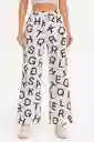Pantalon Palazzo Estampado Letras