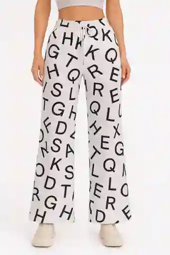Pantalon Palazzo Estampado Letras