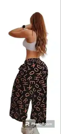 Pantalon Palazzo Estampado Letras