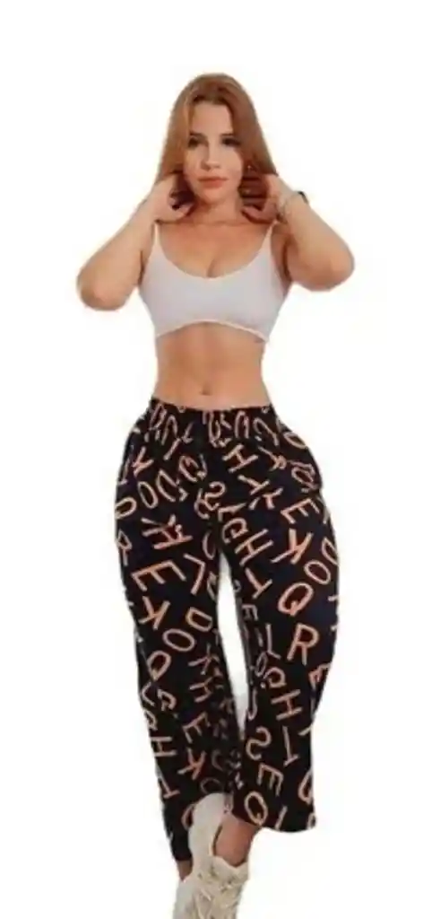 Pantalon Palazzo Estampado Letras