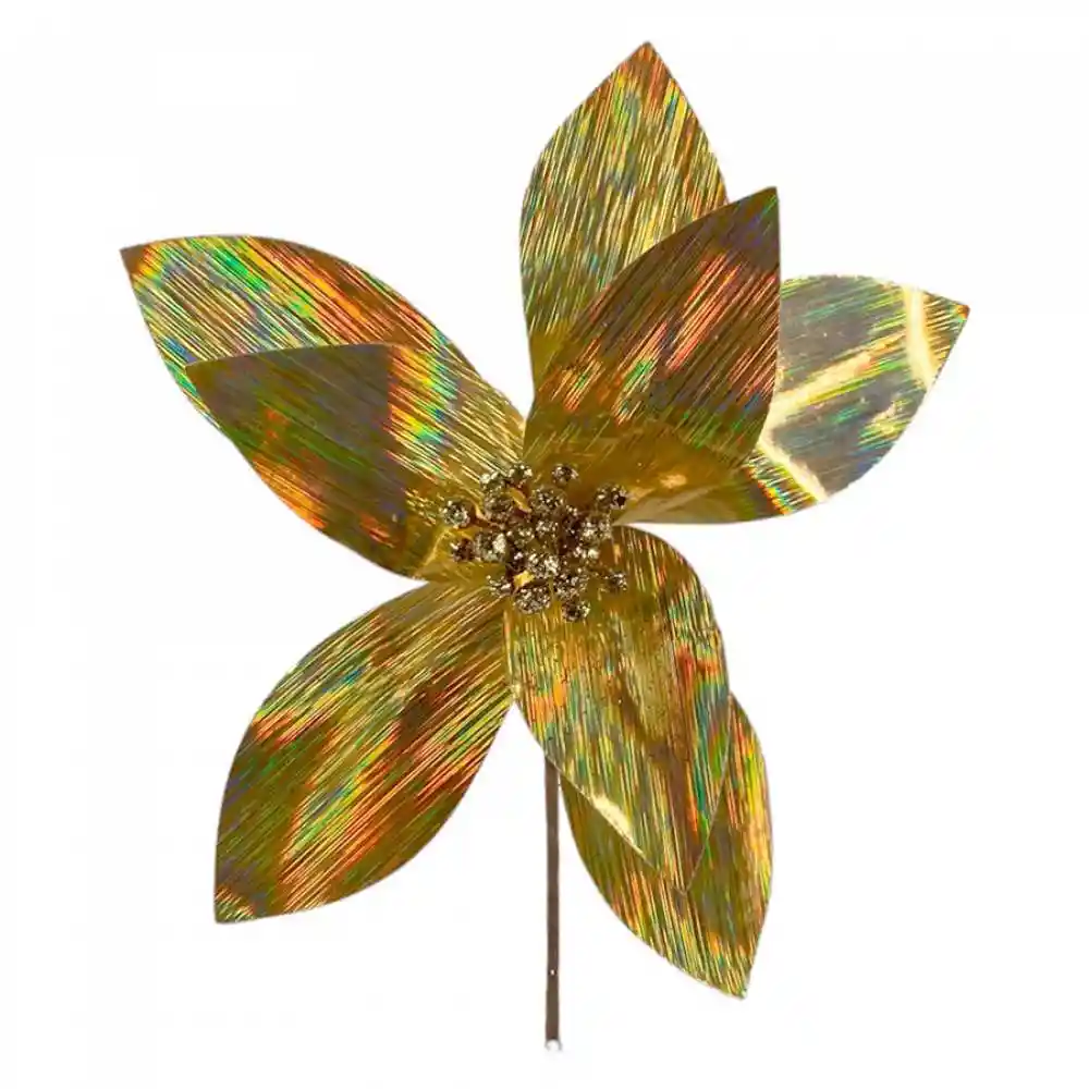 Flor Navideña Santini 24x25cm Gold