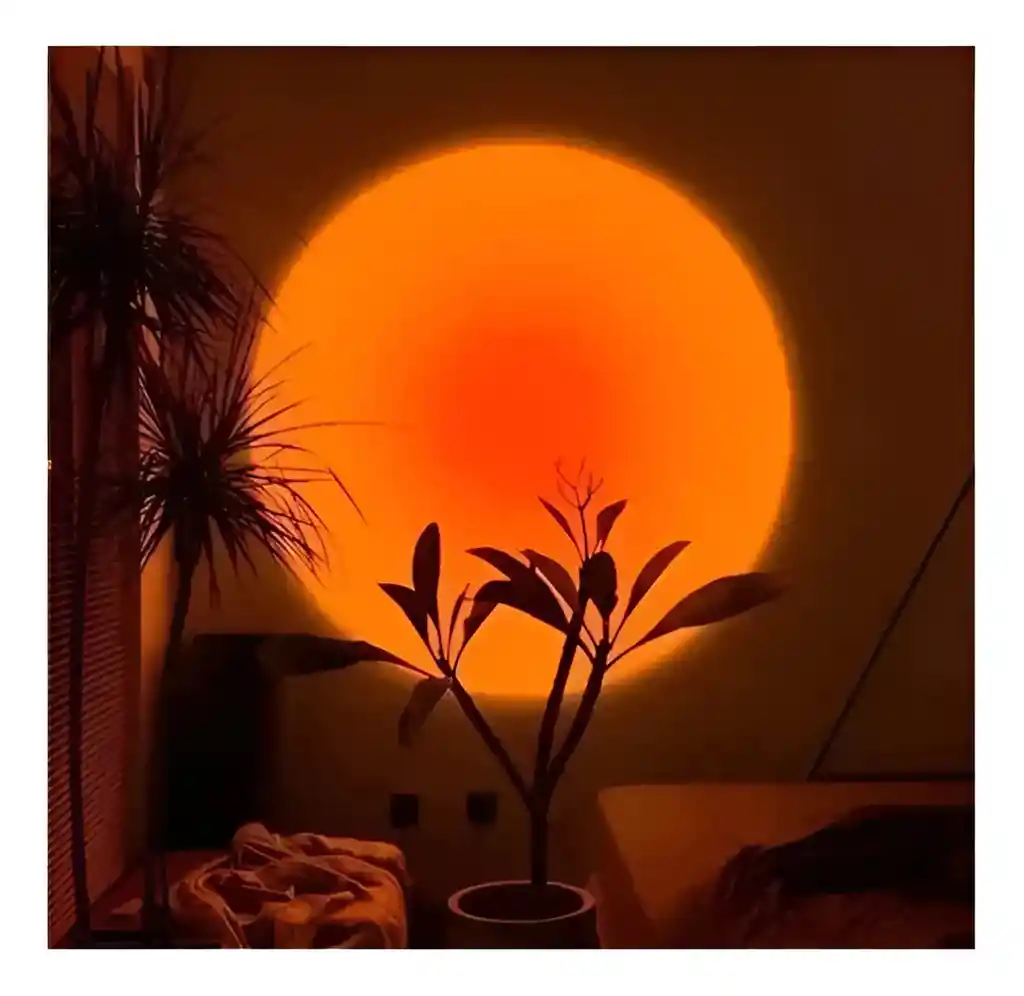 Lámpara Led Proyectora Atardecer Decorativa Profesional Estructura Negro