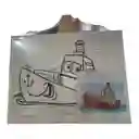 Lienzos Pequeños Con Pinturas Y Pincel Varios Diseños Como Una Flor, Un Barco Y Un Monito En Un Avion