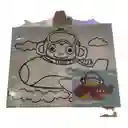 Lienzos Pequeños Con Pinturas Y Pincel Varios Diseños Como Una Flor, Un Barco Y Un Monito En Un Avion