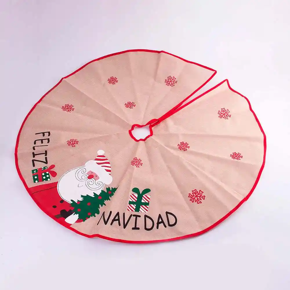 Pie De Arbol Miro Christmas Feliz Navidad 100 Cm Rojo Poliester