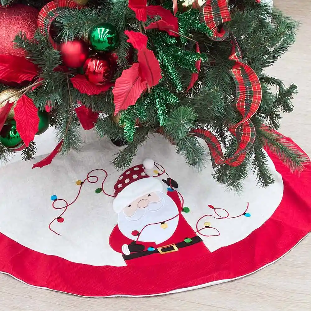 Pie De Arbol Miro Christmas Feliz Navidad 100 Cm Rojo Poliester