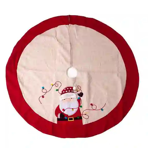Pie De Arbol Miro Christmas Feliz Navidad 100 Cm Rojo Poliester