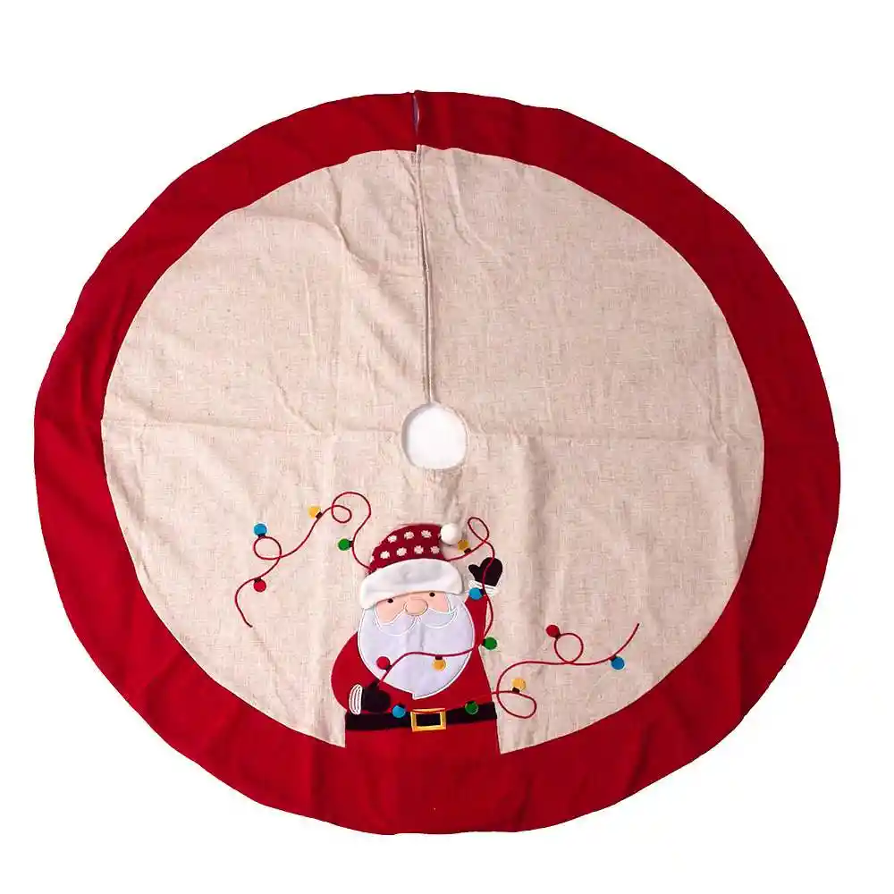 Pie De Arbol Miro Christmas Feliz Navidad 100 Cm Rojo Poliester