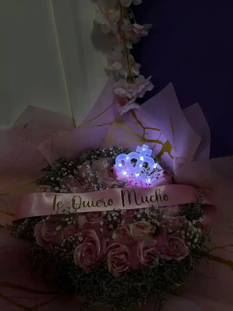 Corona De Luz Para Arreglos Florales O Cajas