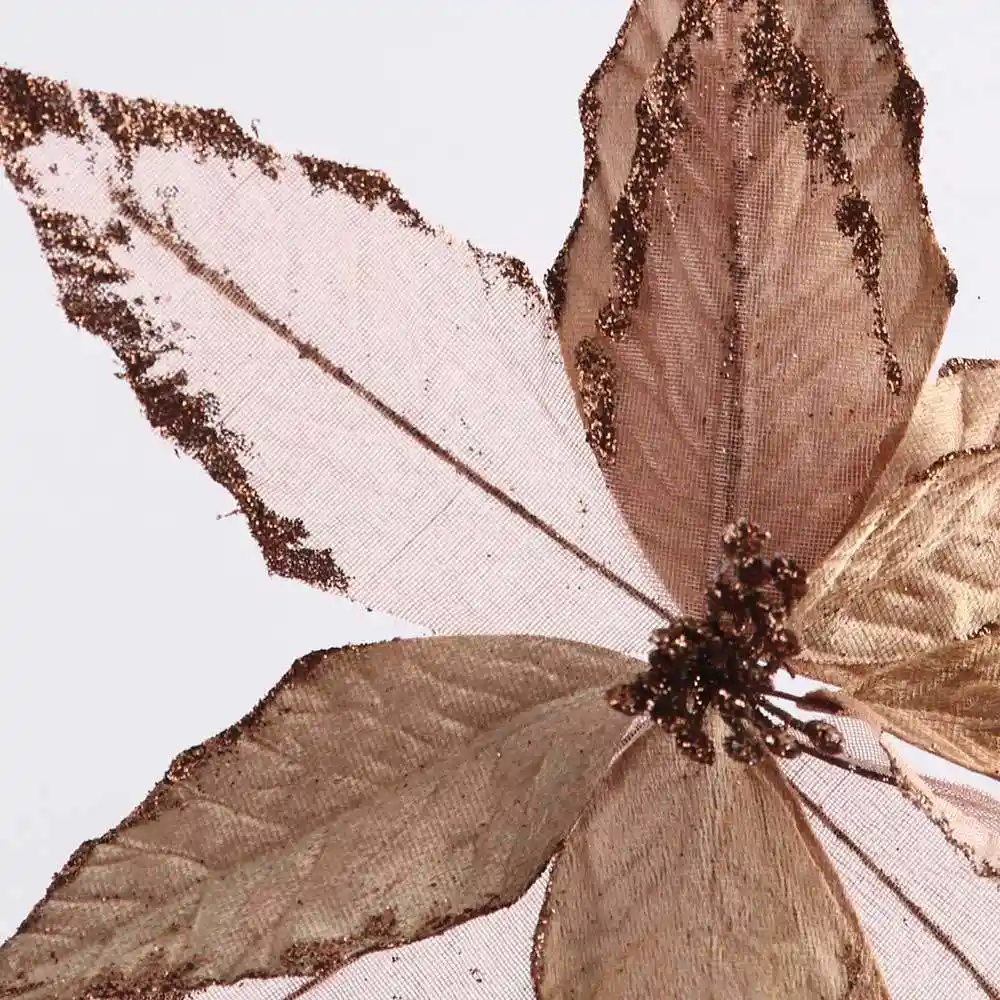 Flor Miro Christmas Poinsettia 30cm Cafe Tela