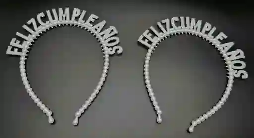 Diadema Feliz Cumpleaños Con Perlas
