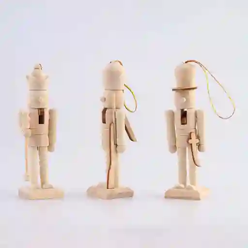 Cascanueces Miro Christmas 3 Ud 1x13cm Crema Madera