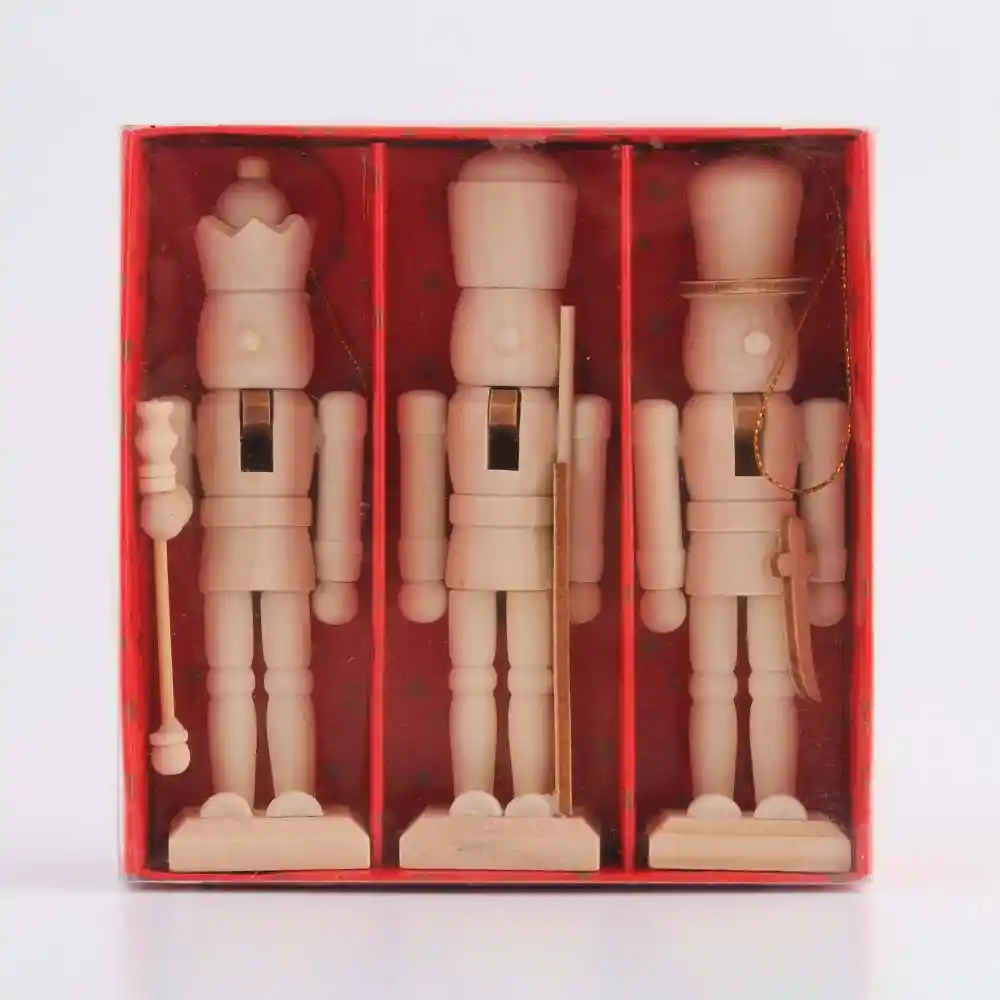 Cascanueces Miro Christmas 3 Ud 1x13cm Crema Madera