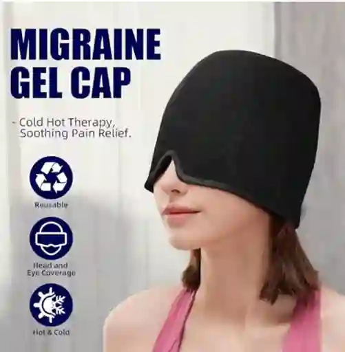 Gorro Gel Frio Calor Alivio Migraña Dolor De Cabeza Antifaz