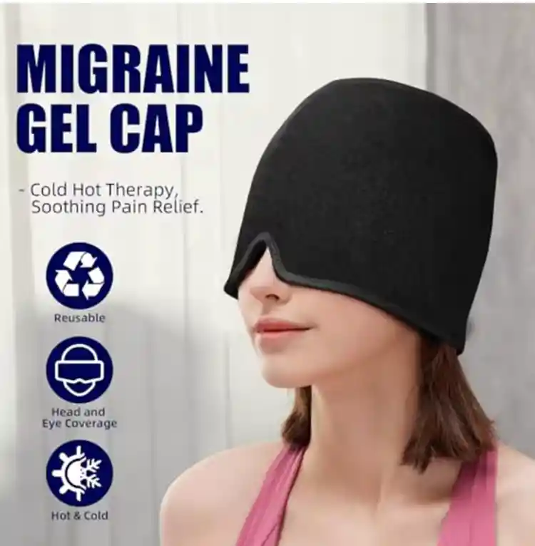 Gorro Gel Frio Calor Alivio Migraña Dolor De Cabeza Antifaz