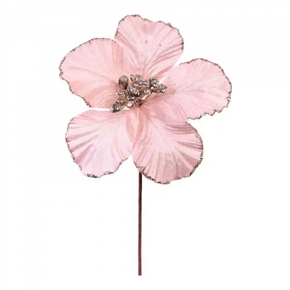 Flor Santini Poinsettia 25cm Blanco Poliester