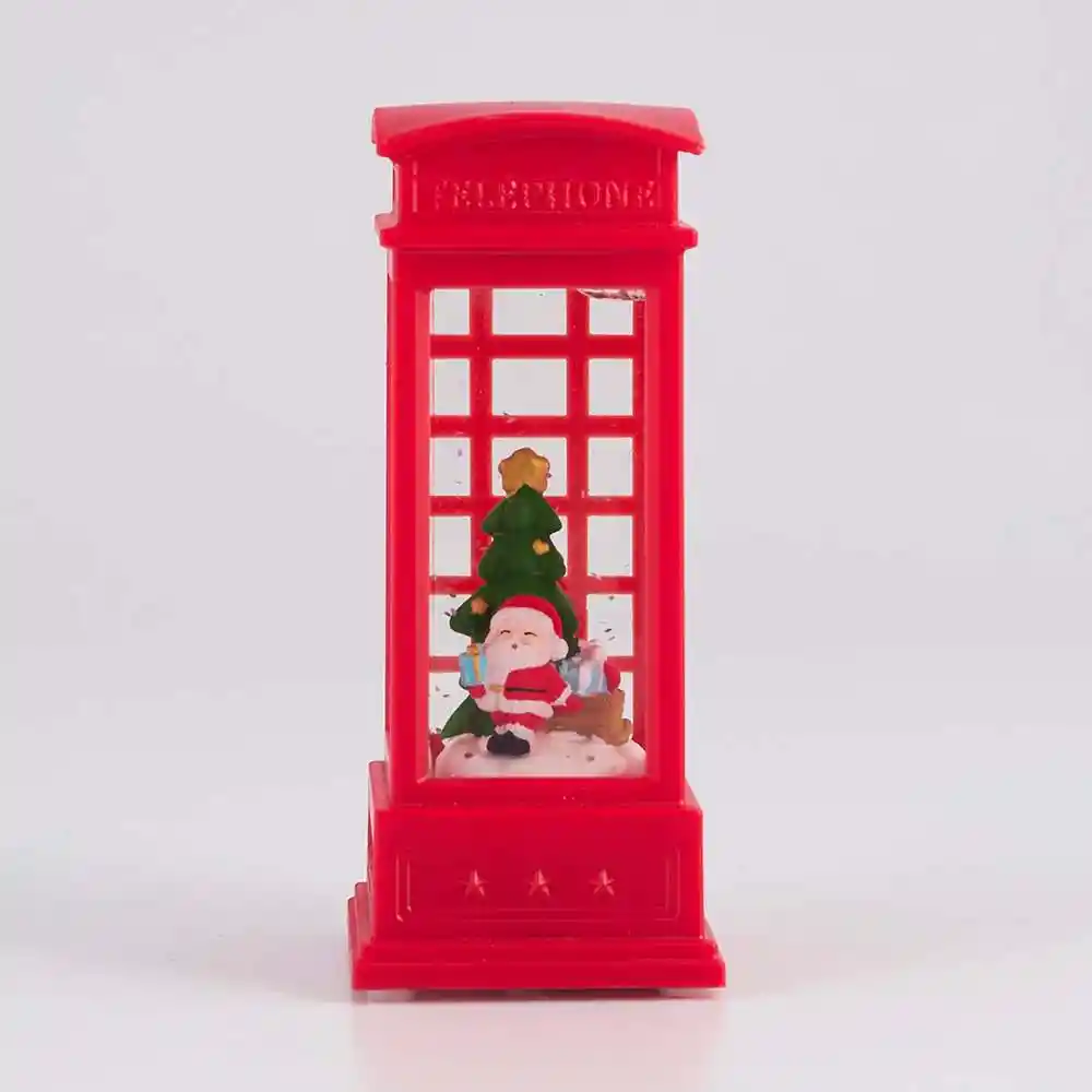 Bola De Agua Miro Christmas Con Luz 5x12cm Rojo Poliresina