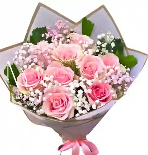 Flores Rosas Rosadas En Bouquet