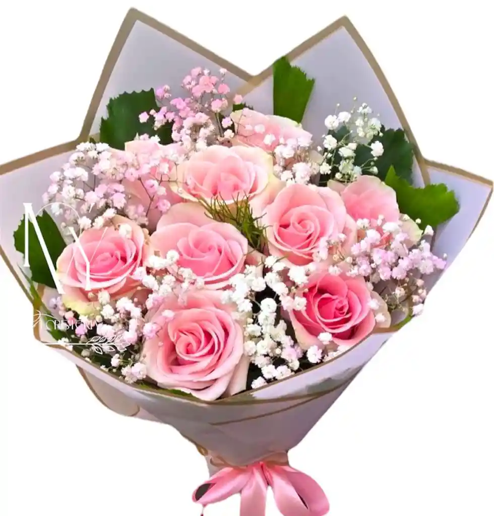 Flores Rosas Rosadas En Bouquet