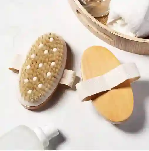 Cepillo De Cerda Naturales Para Exfoliar La Piel						
