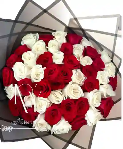 Flores Rosas Rojas Y Blancas X100