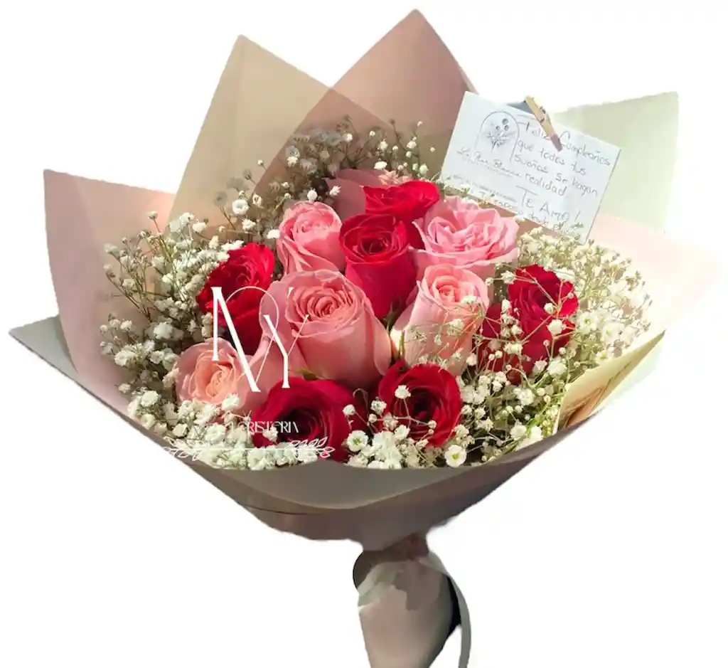 Flores Rosas Pastel X12