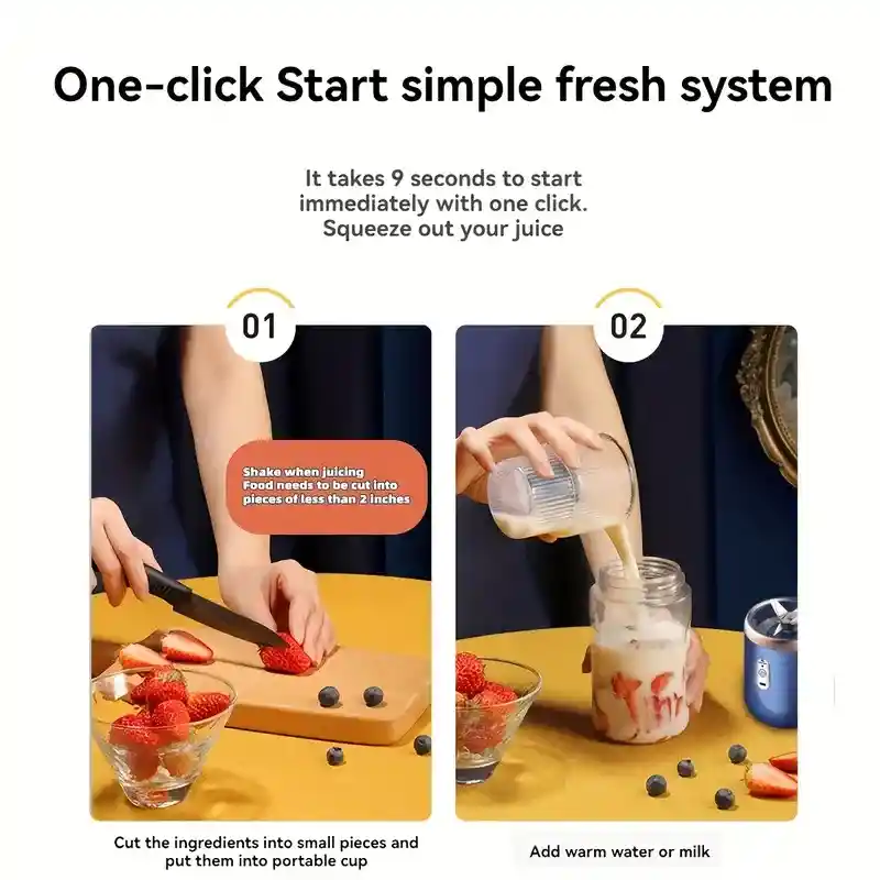 Batidora Eléctrica Portátil De 13.53oz, Mezclador Mini Recargable Sin Varillas