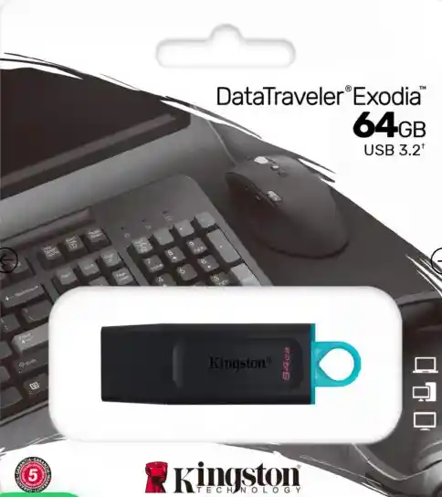 Memoria Usb 64gb, 3.2 Kingston Data Traveler Exodia Negro / Compuvirtual