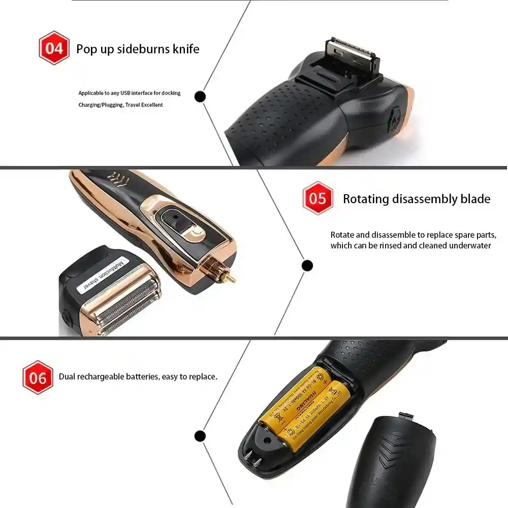Máquina De Afeitar 3 En 1 Geemy Gm-595