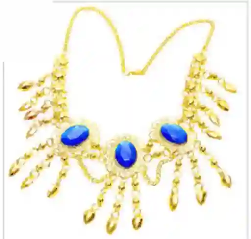 Collar Dorado Brillante Con Azul Rey Disfraz Egipcia Cosplay Halloween