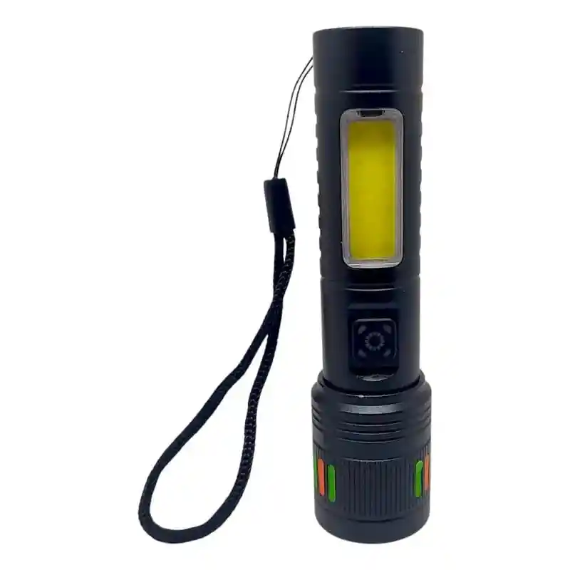 Linterna Led Mediana Recargable Con Zoom - 6 Modos De Luz / Ref: 618