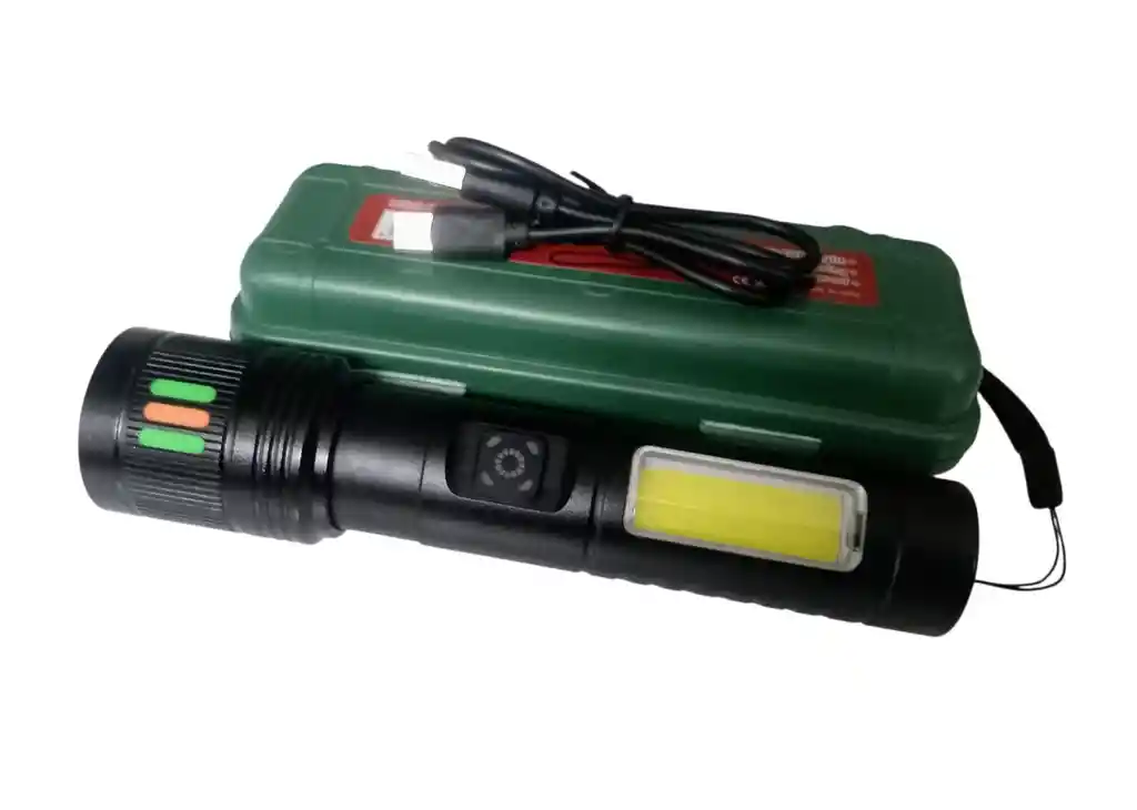 Linterna Led Mediana Recargable Con Zoom - 6 Modos De Luz / Ref: 618