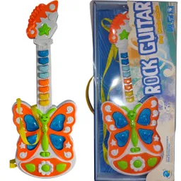 Guitarra Musical Infantil En Forma De Mariposa Luces Y Sonid Azul