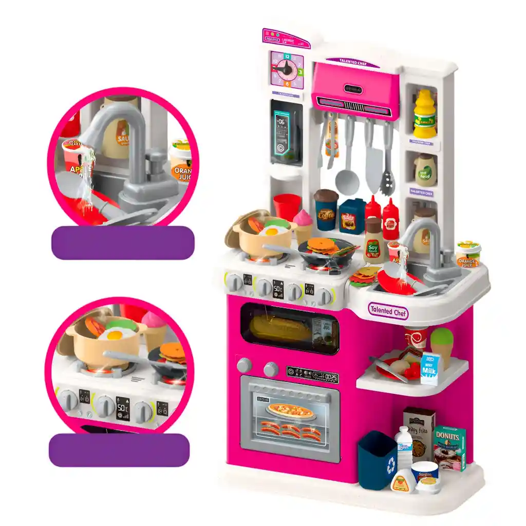 Cocina De Juguete Interactiva Didactica Niñas + Utencilios