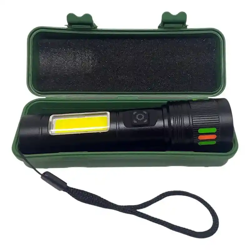 Linterna Led Mediana Recargable Con Zoom - 6 Modos De Luz / Ref: 618