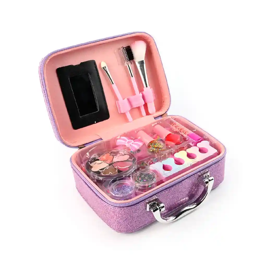 Maleta Kit Sirena De Maquillaje Para Niñas Juguete Esmaltes