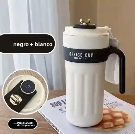 Termo Cafe Pantalla 22 Oz Negro Acero Inxidable A Prueba De Fugas