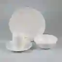 Vajilla Expressions Redonda Blanco 16 Pz Vidrio Opal White