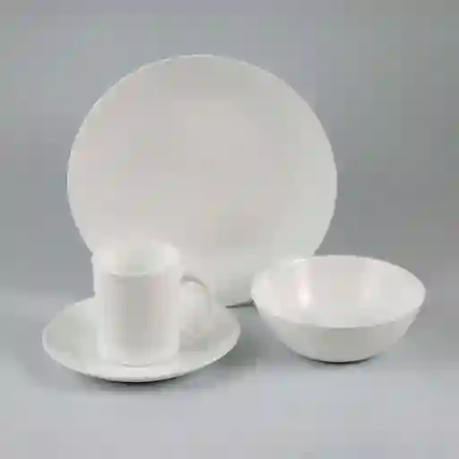 Vajilla Expressions Redonda Blanco 16 Pz Vidrio Opal White
