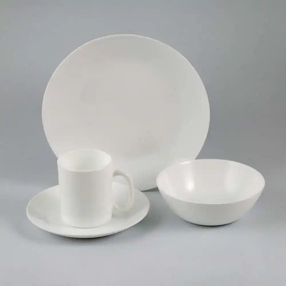 Vajilla Expressions Redonda Blanco 16 Pz Vidrio Opal White